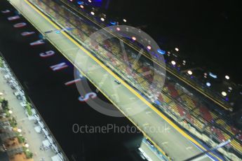 World © Octane Photographic Ltd. Friday 18th September 2015, F1 Singapore Grand Prix Practice 2, View of circuit from Singapore Flyer. Marina Bay. Digital Ref: 1429LB1D6716