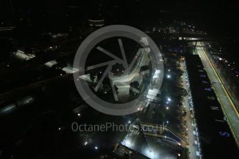 World © Octane Photographic Ltd. Friday 18th September 2015, F1 Singapore Grand Prix Practice 2, View of circuit from Singapore Flyer. Marina Bay. Digital Ref: 1429LB1D6783
