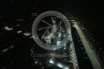 World © Octane Photographic Ltd. Friday 18th September 2015, F1 Singapore Grand Prix Practice 2, View of circuit from Singapore Flyer. Marina Bay. Digital Ref: 1429LB1D6808