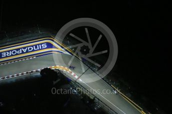 World © Octane Photographic Ltd. Friday 18th September 2015, F1 Singapore Grand Prix Practice 2, View of circuit from Singapore Flyer. Marina Bay. Digital Ref: 1429LB1D6851