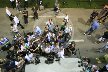 World © Octane Photographic Ltd. Mercedes AMG Petronas F1 W06 Hybrid – Lewis Hamilton and Nico Rosberg. Friday 18th September 2015, F1 Singapore Grand Prix Practice 2, Marina Bay. Digital Ref: 1429LB1D6900