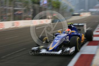 World © Octane Photographic Ltd. Sauber F1 Team C34-Ferrari – Felipe Nasr. Saturday 19th September 2015, F1 Singapore Grand Prix Practice 3, Marina Bay. Digital Ref: 1433CB5D0688