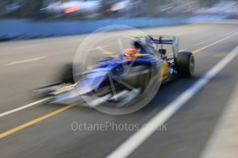 World © Octane Photographic Ltd. Sauber F1 Team C34-Ferrari – Felipe Nasr. Saturday 19th September 2015, F1 Singapore Grand Prix Practice 3, Marina Bay. Digital Ref: 1433CB5D0704