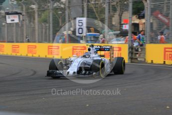 World © Octane Photographic Ltd. Williams Martini Racing FW37 – Valtteri Bottas. Saturday 19th September 2015, F1 Singapore Grand Prix Practice 3, Marina Bay. Digital Ref: 1433CB7D1435