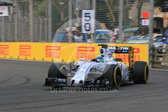 World © Octane Photographic Ltd. Williams Martini Racing FW37 – Felipe Massa. Saturday 19th September 2015, F1 Singapore Grand Prix Practice 3, Marina Bay. Digital Ref: 1433CB7D1465