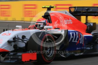 World © Octane Photographic Ltd. Manor Marussia F1 Team MR03B – Alexander Rossi. Saturday 19th September 2015, F1 Singapore Grand Prix Practice 3, Marina Bay. Digital Ref: 1433CB7D1487