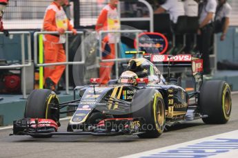 World © Octane Photographic Ltd. Lotus F1 Team E23 Hybrid – Pastor Maldonado. Saturday 19th September 2015, F1 Singapore Grand Prix Practice 3, Marina Bay. Digital Ref: 1433LB1D7033