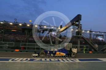 World © Octane Photographic Ltd. Sauber F1 Team C34-Ferrari – Marcus Ericsson. Saturday 19th September 2015, F1 Singapore Grand Prix Practice 3, Marina Bay. Digital Ref: 1433LB1D7367