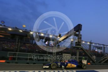 World © Octane Photographic Ltd. Sauber F1 Team C34-Ferrari – Felipe Nasr. Saturday 19th September 2015, F1 Singapore Grand Prix Practice 3, Marina Bay. Digital Ref: 1433LB1D7378