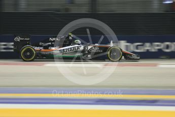 World © Octane Photographic Ltd. Sahara Force India VJM08B – Sergio Perez. Saturday 19th September 2015, F1 Singapore Grand Prix Qualifying, Marina Bay. Digital Ref: 1434CB5D0721