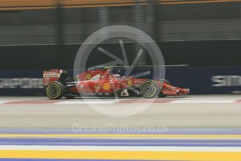 World © Octane Photographic Ltd. Scuderia Ferrari SF15-T– Kimi Raikkonen. Saturday 19th September 2015, F1 Singapore Grand Prix Qualifying, Marina Bay. Digital Ref: 1434CB5D0749