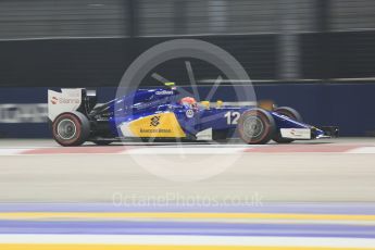 World © Octane Photographic Ltd. Sauber F1 Team C34-Ferrari – Felipe Nasr. Saturday 19th September 2015, F1 Singapore Grand Prix Qualifying, Marina Bay. Digital Ref: 1434CB5D0760