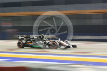 World © Octane Photographic Ltd. Sahara Force India VJM08B – Sergio Perez. Saturday 19th September 2015, F1 Singapore Grand Prix Qualifying, Marina Bay. Digital Ref: 1434CB5D0790
