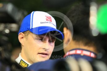 World © Octane Photographic Ltd. Sauber F1 Team C34-Ferrari – Marcus Ericsson. Saturday 19th September 2015, F1 Singapore Grand Prix Qualifying, Marina Bay. Digital Ref: 1434CB5D0842