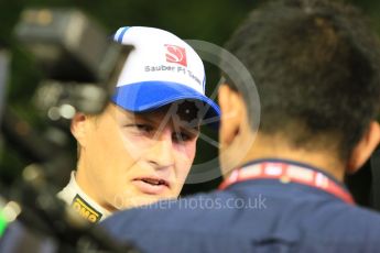 World © Octane Photographic Ltd. Sauber F1 Team C34-Ferrari – Marcus Ericsson. Saturday 19th September 2015, F1 Singapore Grand Prix Qualifying, Marina Bay. Digital Ref: 1434CB5D0846