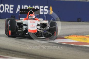 World © Octane Photographic Ltd. Manor Marussia F1 Team MR03B – Alexander Rossi. Saturday 19th September 2015, F1 Singapore Grand Prix Qualifying, Marina Bay. Digital Ref: 1434CB7D1926