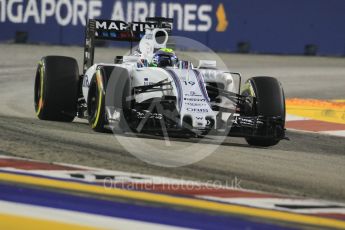 World © Octane Photographic Ltd. Williams Martini Racing FW37 – Felipe Massa. Saturday 19th September 2015, F1 Singapore Grand Prix Qualifying, Marina Bay. Digital Ref: 1434CB7D1933