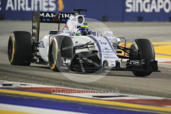 World © Octane Photographic Ltd. Williams Martini Racing FW37 – Felipe Massa. Saturday 19th September 2015, F1 Singapore Grand Prix Qualifying, Marina Bay. Digital Ref: 1434CB7D1997