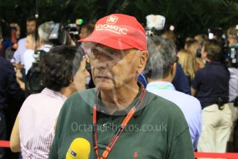 World © Octane Photographic Ltd. Niki Lauda. Saturday 19th September 2015, F1 Singapore Grand Prix Qualifying, Marina Bay. Digital Ref: 1434CB7D2355