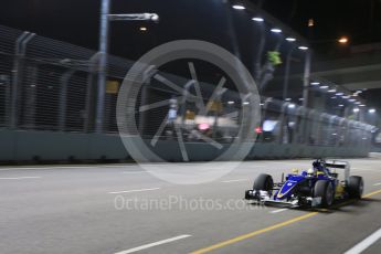 World © Octane Photographic Ltd. Sauber F1 Team C34-Ferrari – Marcus Ericsson. Saturday 19th September 2015, F1 Singapore Grand Prix Qualifying, Marina Bay. Digital Ref: 1434LB1D7736