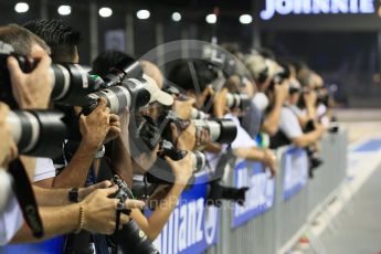 World © Octane Photographic Ltd. Waiting photographers. Saturday 19th September 2015, F1 Singapore Grand Prix Qualifying, Marina Bay. Digital Ref: 1434LB1D8067