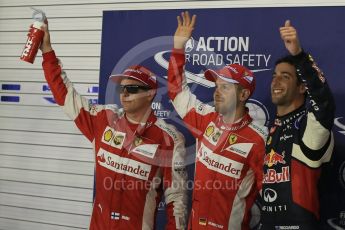 World © Octane Photographic Ltd. Scuderia Ferrari SF15-T– Sebastian Vettel and Kimi Raikkonen, Infiniti Red Bull Racing RB11 – Daniel Ricciardo. Saturday 19th September 2015, F1 Singapore Grand Prix Qualifying, Marina Bay. Digital Ref: 1434LB1D8242