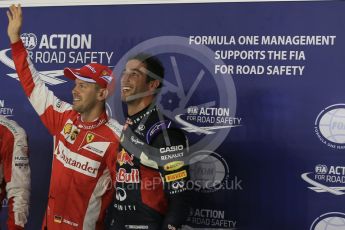 World © Octane Photographic Ltd. Scuderia Ferrari SF15-T– Sebastian Vettel, Infiniti Red Bull Racing RB11 – Daniel Ricciardo. Saturday 19th September 2015, F1 Singapore Grand Prix Qualifying, Marina Bay. Digital Ref: 1434LB1D8258