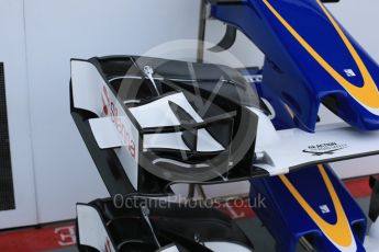 World © Octane Photographic Ltd. Sauber F1 Team C34-Ferrari wings. Saturday 19th September 2015, F1 Singapore Grand Prix Pit lane, Marina Bay. Digital Ref: 1432CB5D0501
