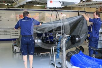 World © Octane Photographic Ltd. Sauber F1 Team C34-Ferrari. Saturday 19th September 2015, F1 Singapore Grand Prix Pit lane, Marina Bay. Digital Ref: 1432CB5D0510