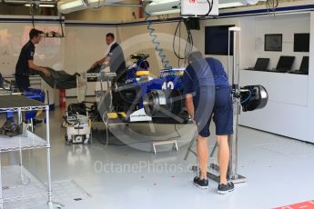 World © Octane Photographic Ltd. Sauber F1 Team C34-Ferrari. Saturday 19th September 2015, F1 Singapore Grand Prix Pit lane, Marina Bay. Digital Ref: 1432CB5D0518