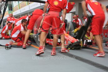 World © Octane Photographic Ltd. Scuderia Ferrari SF15-T– pit stop practice. Saturday 19th September 2015, F1 Singapore Grand Prix Pit lane, Marina Bay. Digital Ref: 1432CB5D0537