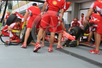 World © Octane Photographic Ltd. Scuderia Ferrari SF15-T– pit stop practice. Saturday 19th September 2015, F1 Singapore Grand Prix Pit lane, Marina Bay. Digital Ref: 1432CB5D0540