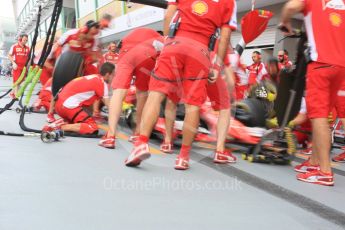 World © Octane Photographic Ltd. Scuderia Ferrari SF15-T– pit stop practice. Saturday 19th September 2015, F1 Singapore Grand Prix Pit lane, Marina Bay. Digital Ref: 1432CB5D0552