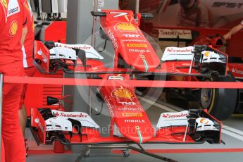 World © Octane Photographic Ltd. Scuderia Ferrari SF15-T– Sebastian Vettel and Kimi Raikkonen. Saturday 19th September 2015, F1 Singapore Grand Prix Pit lane, Marina Bay. Digital Ref: 1432CB7D1175
