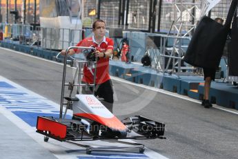 World © Octane Photographic Ltd. Manor Marussia F1 Team MR03B nose and front wing. Saturday 19th September 2015, F1 Singapore Grand Prix Pit lane, Marina Bay. Digital Ref: 1432CB7D1193