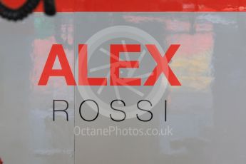 World © Octane Photographic Ltd. Manor Marussia F1 Team MR03B – Alexander Rossi's garage. Saturday 19th September 2015, F1 Singapore Grand Prix Pit lane, Marina Bay. Digital Ref: 1432CB7D1195