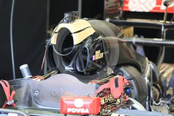 World © Octane Photographic Ltd. Lotus F1 Team E23 Hybrid intake detail – Romain Grosjean. Saturday 19th September 2015, F1 Singapore Grand Prix Pit lane, Marina Bay. Digital Ref: 1432CB7D1222