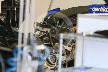 World © Octane Photographic Ltd. Sauber F1 Team C34-Ferrari engine detail. Saturday 19th September 2015, F1 Singapore Grand Prix Pit lane, Marina Bay. Digital Ref: 1432CB7D1225