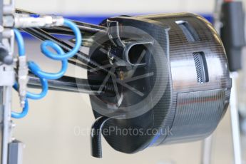 World © Octane Photographic Ltd. Sauber F1 Team C34-Ferrari front brakes. Saturday 19th September 2015, F1 Singapore Grand Prix Pit lane, Marina Bay. Digital Ref: 1432CB7D1231