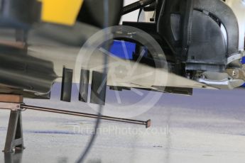 World © Octane Photographic Ltd. Sauber F1 Team C34-Ferrari floor diffusor detail. Saturday 19th September 2015, F1 Singapore Grand Prix Pit lane, Marina Bay. Digital Ref: 1432CB7D1247