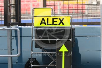 World © Octane Photographic Ltd. Manor Marussia F1 Team MR03B – Alexander Rossi's pit board. Saturday 19th September 2015, F1 Singapore Grand Prix Pit lane, Marina Bay. Digital Ref: 1432CB7D1249