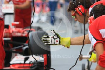 World © Octane Photographic Ltd. Scuderia Ferrari SF15-T– pit stop practice. Saturday 19th September 2015, F1 Singapore Grand Prix Pit lane, Marina Bay. Digital Ref: 1432CB7D1292