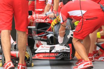 World © Octane Photographic Ltd. Scuderia Ferrari SF15-T– pit stop practice. Saturday 19th September 2015, F1 Singapore Grand Prix Pit lane, Marina Bay. Digital Ref: 1432CB7D1315