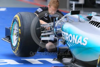 World © Octane Photographic Ltd. Mercedes AMG Petronas F1 W06 Hybrid bodywork vane detail– Lewis Hamilton. Saturday 19th September 2015, F1 Singapore Grand Prix Pit lane, Marina Bay. Digital Ref: 1432CB7D1370