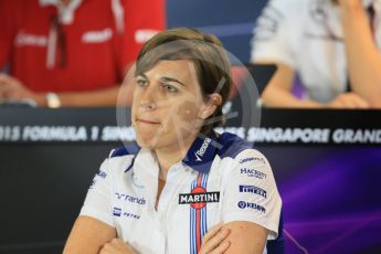 World © Octane Photographic Ltd. FIA Team Personnel Conference. Friday 18th September 2015, F1 Singapore. Claire Williams - Williams Martini Racing – Deputy Team Principle. Digital Ref:1430CB5D0452
