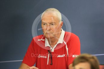 World © Octane Photographic Ltd. FIA Team Personnel Conference. Friday 18th September 2015, F1 Singapore. John Booth - Manor Marussia F1 Team – Team Principle. Digital Ref:1430CB5D0456
