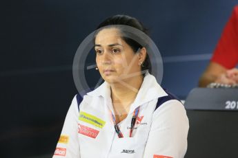 World © Octane Photographic Ltd. FIA Team Personnel Conference. Friday 18th September 2015, F1 Singapore. Monisha Kaltenborn – Sauber F1 Team – Team Principle. Digital Ref:1430CB5D0458