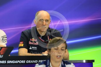 World © Octane Photographic Ltd. FIA Team Personnel Conference. Friday 18th September 2015, F1 Singapore. Franz Tost - Scuderia Toro Rosso – Team Principle. Digital Ref:1430CB5D0464