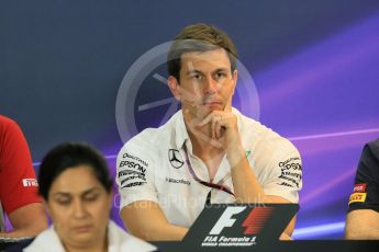 World © Octane Photographic Ltd. FIA Team Personnel Conference. Friday 18th September 2015, F1 Singapore. Toto Wolff - Mercedes AMG Petronas – Executvie Director. Digital Ref: