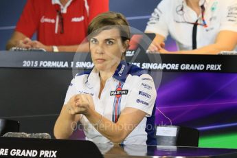 World © Octane Photographic Ltd. FIA Team Personnel Conference. Friday 18th September 2015, F1 Singapore. Claire Williams - Williams Martini Racing – Deputy Team Principle. Digital Ref:1430CB7D1136